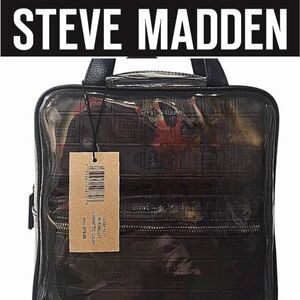 Steve Madden 3-Piece Block Logo Travel Cosmetic Case- Black